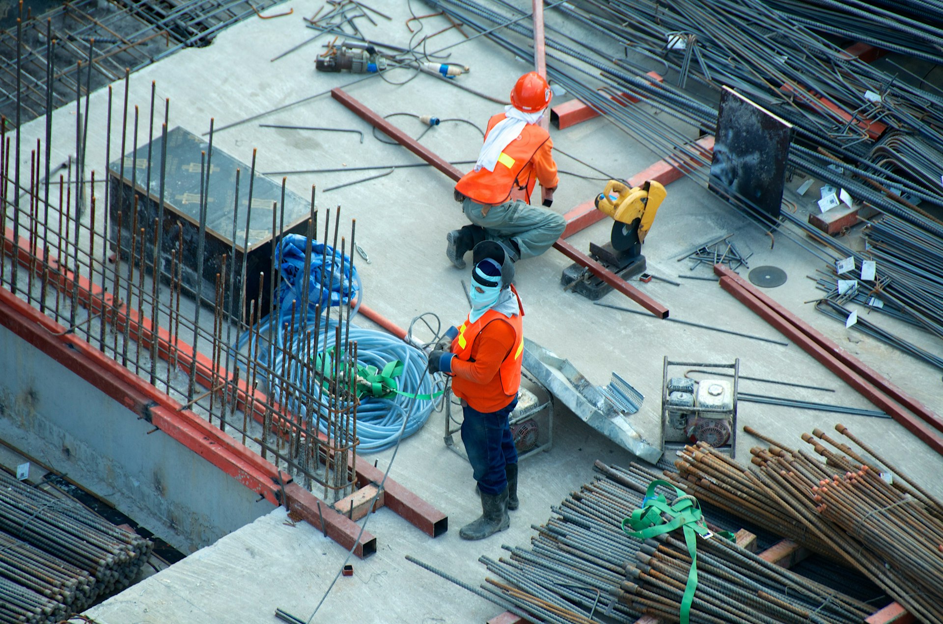 Reinforced concrete deck under construction